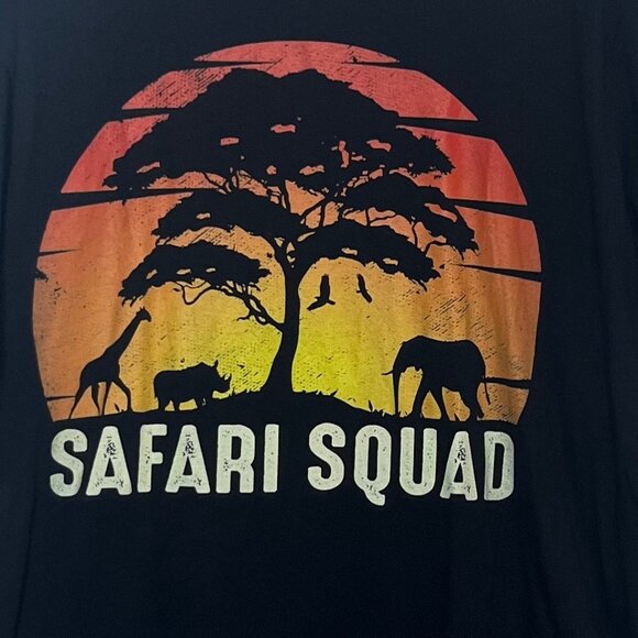 Safari Squad Tshirt Mens Large Black New Gildan Softstyle Cotton Sumer - Picture 5 of 10